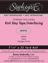 Fusible Knit Stay Tape 1.25 in Extremely Fine WHITE