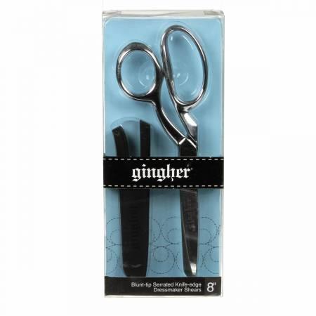 Gingher 8in Serrated/Knife Edge Dressmaker's Shears Blunt Tip - 01-005283