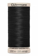 Hand Quilting Cotton Thread 200m/219yds Black 738219-5201