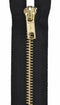 Heavy Weight Brass 1-Way Separating Zipper 24in Black F2524-BLK