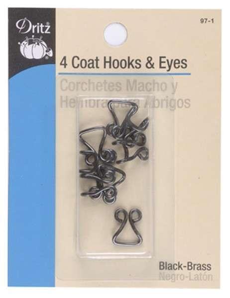 Hook & Eye Coat 4 ct Black 97-1