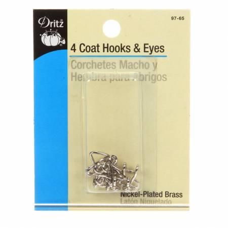 Hook & Eye Coat 4 ct Nickel 97-65