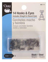 Hooks Eyes & Loops Black Size 1 90-1-1
