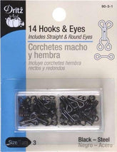 Hooks Eyes & Loops Black Size 3 90-3-1