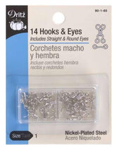 Hooks Eyes & Loops Nickel Size 1 90-1-65