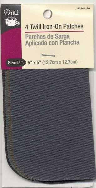 Iron on Patch Assortment Dark Colors 5in x 5in 4ct 55241-70