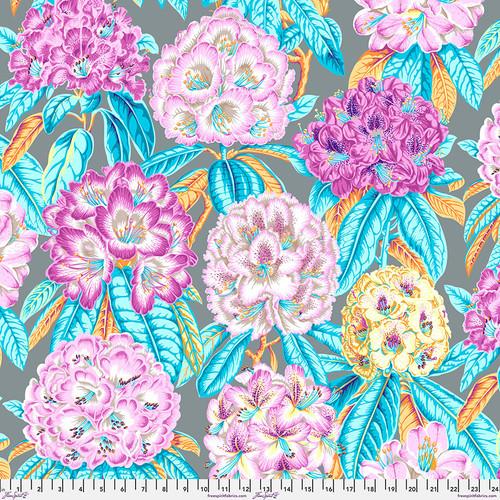 Kaffe Fassett Collective August 2023-Rhododendrons Grey PWPJ124.GREY