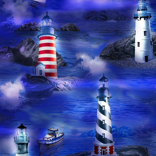 Lighthouses In Blue Sea-Blue MICHAEL-CD2275-BLUE
