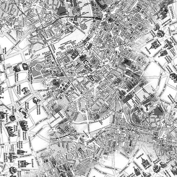 London Map-Silver DCX11668-SILV-D