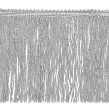 Metallic Chainette Fringe Trim 6" Silver IR6912SL