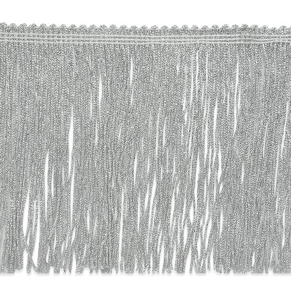 Metallic Chainette Fringe Trim 6" Silver IR6912SL