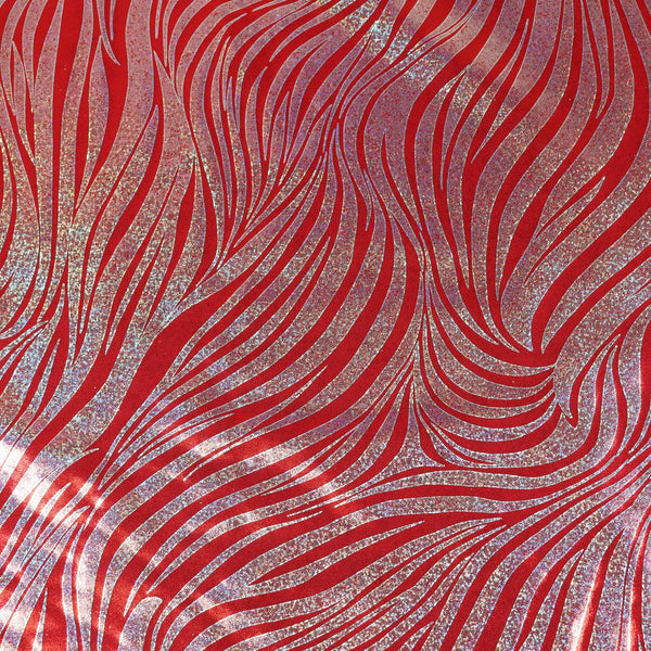 Metallic Swirl Lycra-Red