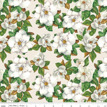 Monthly Placemats 2-March Magnolias Cream C13925-CREAM