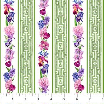Deborah's Garden-Floral Stripe Green/Multi DP25598-74