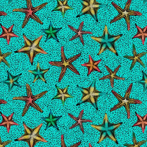 Ocean Menagerie-Star Fish Dark Turquoise 2515-76