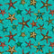 Ocean Menagerie-Star Fish Dark Turquoise 2515-76