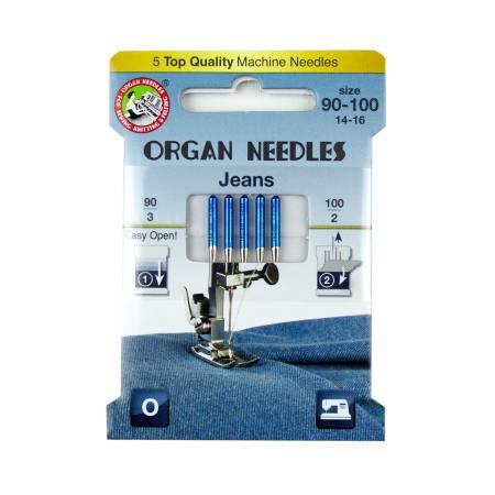 Organ Needles Jeans Assortment (3ea 90, 2ea 100) Eco Pack 3000112
