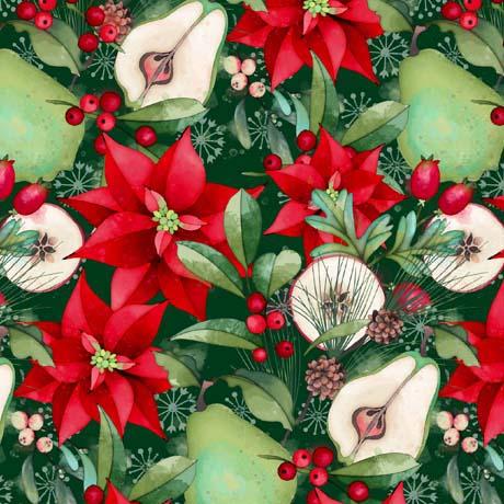 Peppermint Christmas-Poinsettia & Fruit 1649-29660-F