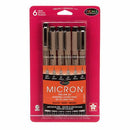 Pigma Micron Pen Set 6 Sizes Black 30062