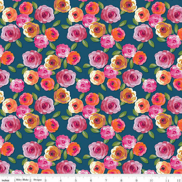 Poppies & Plumes-Floral Oxford C14291-OXFORD