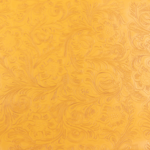 Precut Vinyl - Western Floral Faux Leather - Mustard - 18"x54"