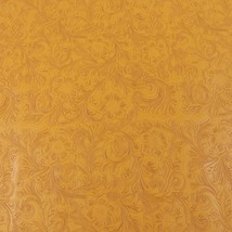 Precut Vinyl - Western Floral Faux Leather - Mustard - 18"x27"