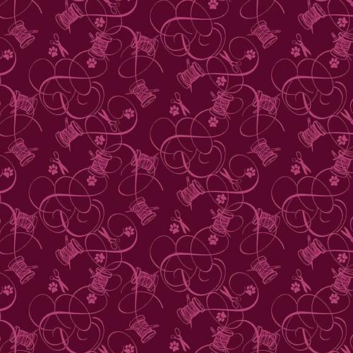 Quilted Kitties-Calico Mulberry 1072-55