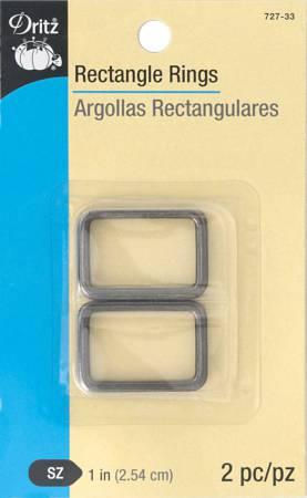 Rectangle Rings 1in 2pc Gunmetal 727-33