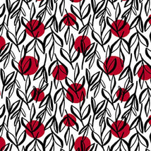 Crimson Garden-Dots & Small Vines Black/Red 1202-98