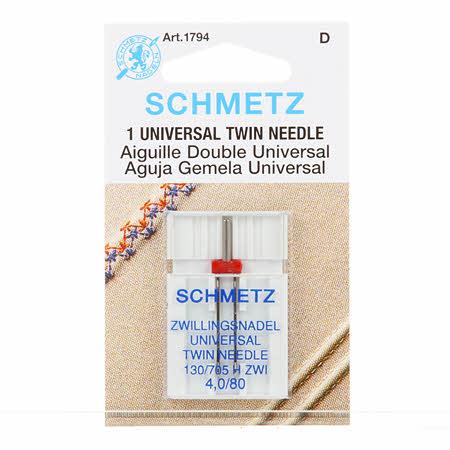 Schmetz Twin Machine Needle Size 4.0mm/80 1ct