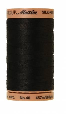 Silk-Finish Black 40wt 500M Solid Cotton Thread