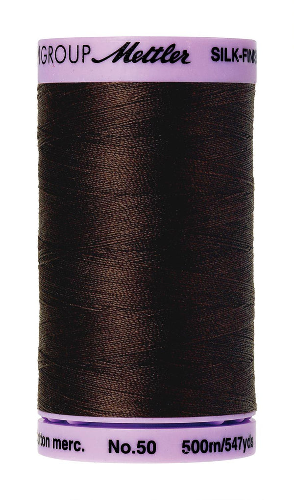 Silk-Finish Black Peppercorn50wt 500M Solid Cotton Thread
