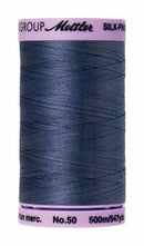 Silk-Finish Blue Shadow50wt 500M Solid Cotton Thread