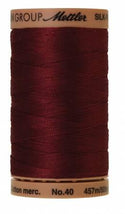 Silk-Finish Bordeaux 40wt 500M Solid Cotton Thread