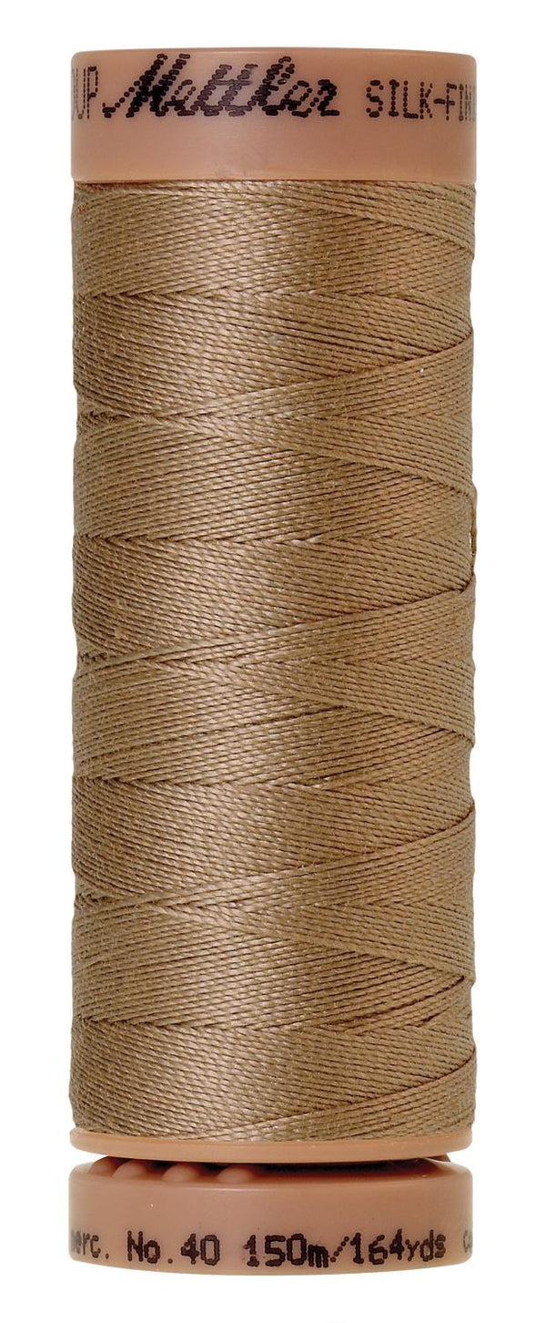 Silk-Finish Caramel Cream 40wt 150M Solid Cotton Thread