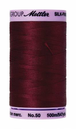 Silk-Finish Cranberry 50wt 500M Solid Cotton Thread
