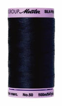 Silk-Finish Dark Blue 50wt 500M Solid Cotton Thread