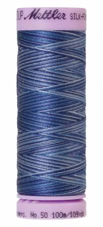 Silk-Finish Evening Blue 50wt 100M Variegated Cotton Thread
