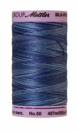Silk-Finish Evening Blue 50wt 500M Variegated Cotton Thread