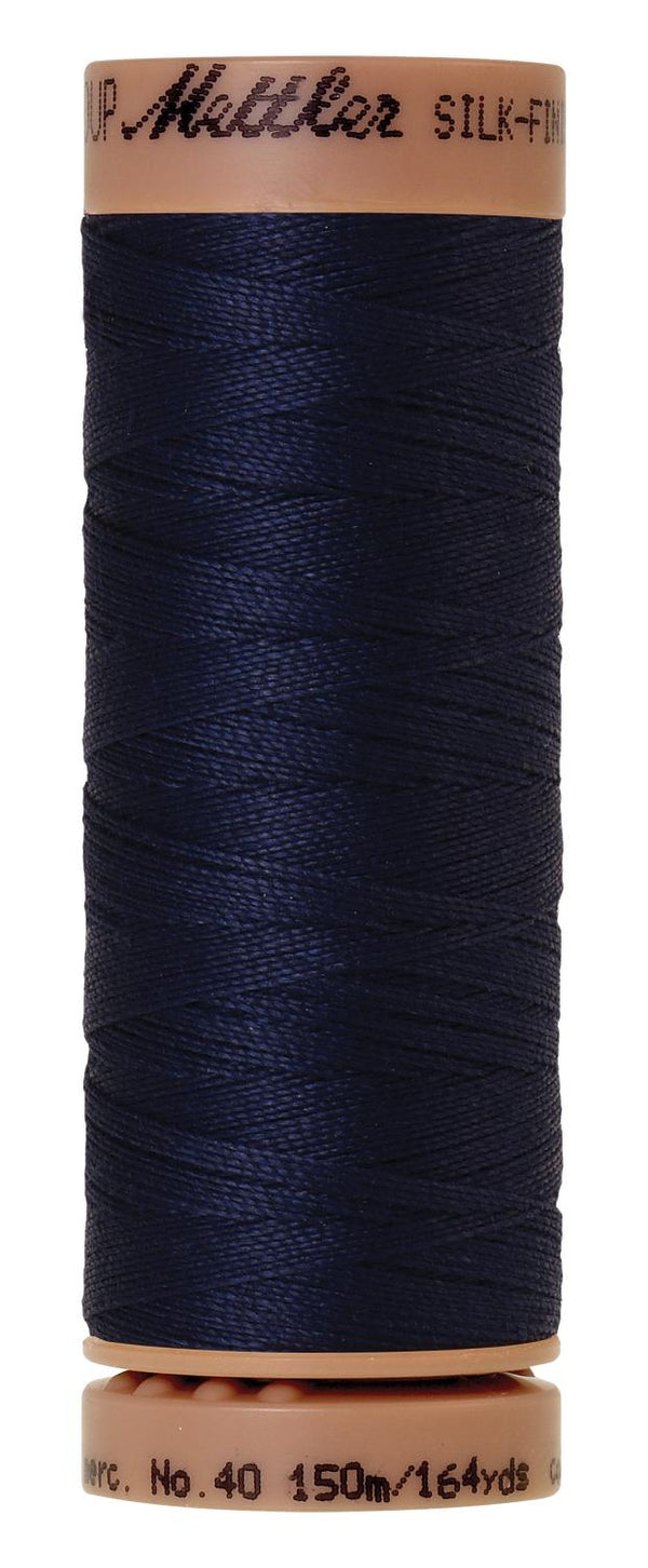 Silk-Finish Navy 40wt 150M Solid Cotton Thread