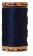 Silk-Finish Navy 40wt 500M Solid Cotton Thread