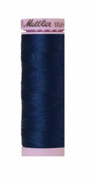 Silk-Finish Night Blue 50wt 150M Solid Cotton Thread