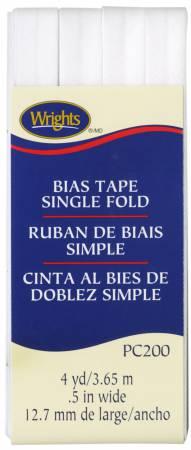 Single Fold Bias Tape White- Wrights 117200030