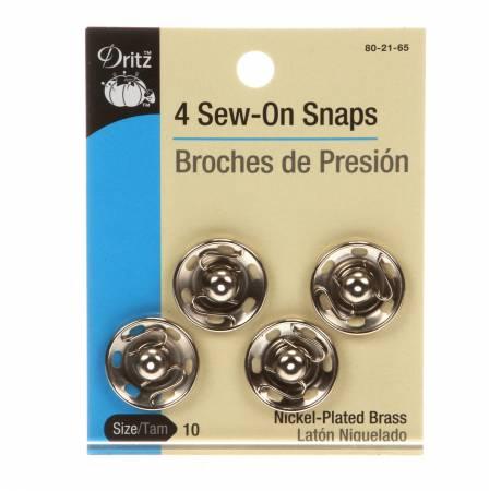 Snap Sew-On Size 10 Nickel 4ct 80-21-65