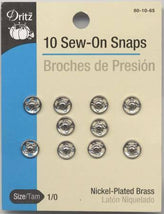 Snap Sew-On Size 1/0 Nickel 80-1-0-65