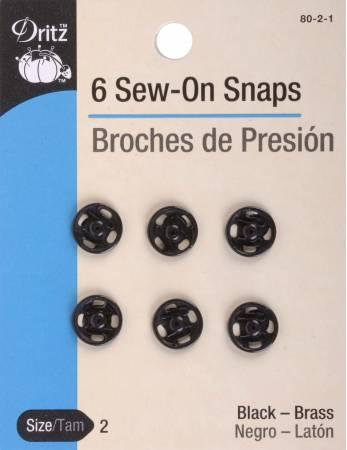 Snap Sew-On Size 2 Black 80-2-1
