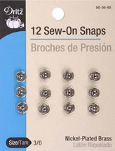 Snap Sew-On Size 3/0 Nickel 80-3-0-65
