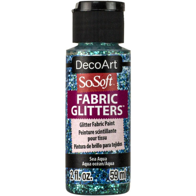 SoSoft Fabric Glitters Acrylic Paint 2oz Sea Aqua DSSFG2OZ-12