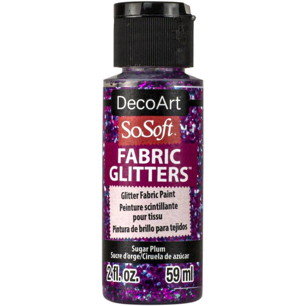 SoSoft Fabric Glitters Acrylic Paint 2oz Sugar Plum DSSFG2OZ-16