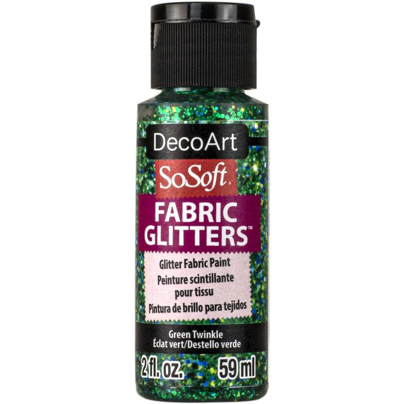 SoSoft Fabric Glitters Acrylic Paint 2oz Green Twinkle DSSFG2OZ-10